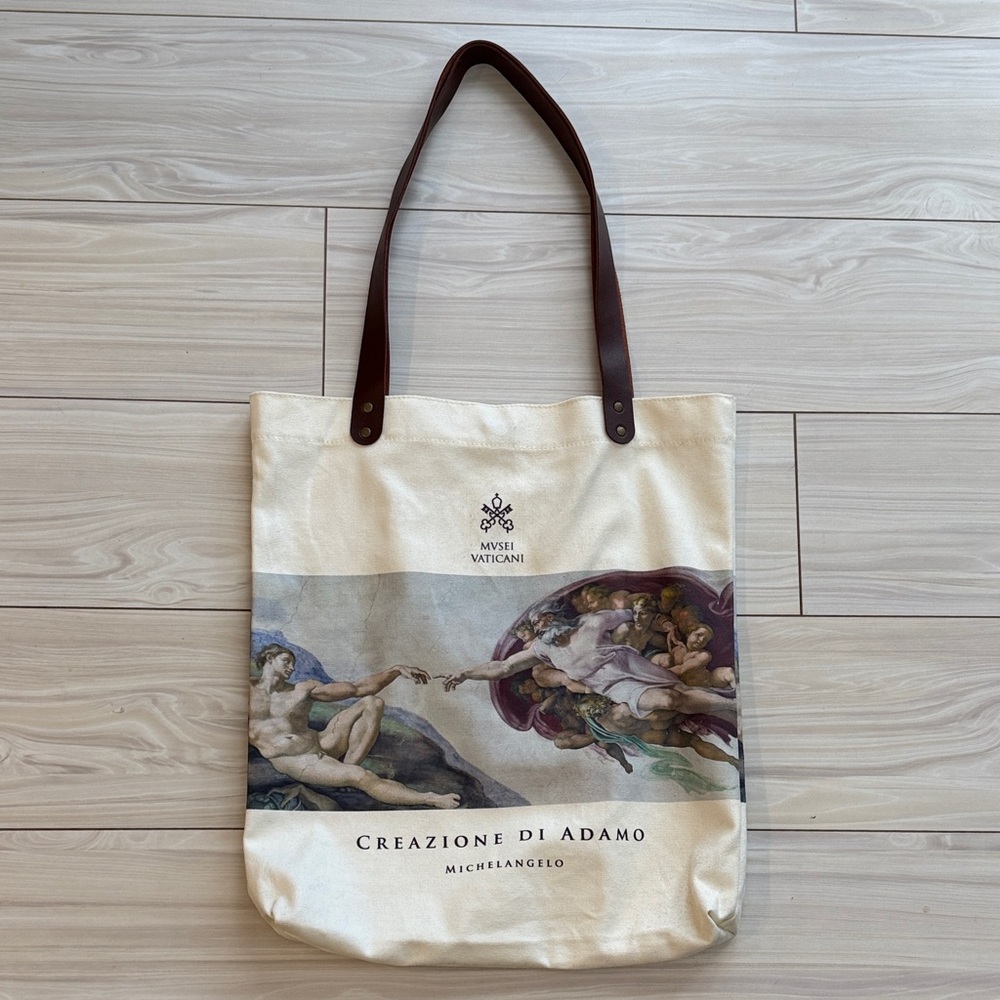 Colosseum Cream and Brown Tote Bag